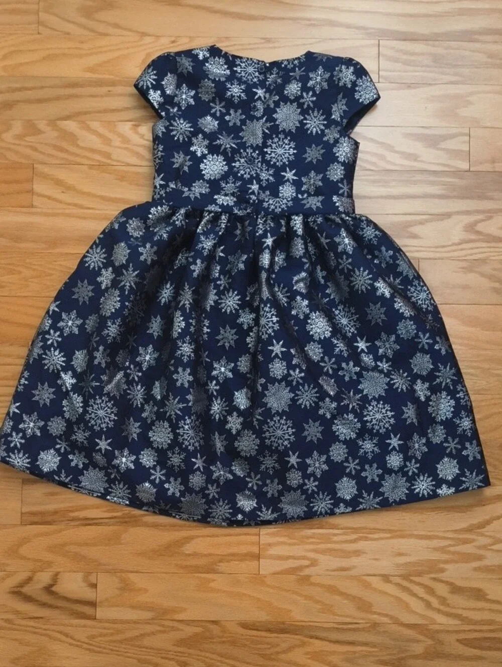 Gymboree Sleeveless Navy & Silver Snowflake Holiday Dress Size 10 NWOT